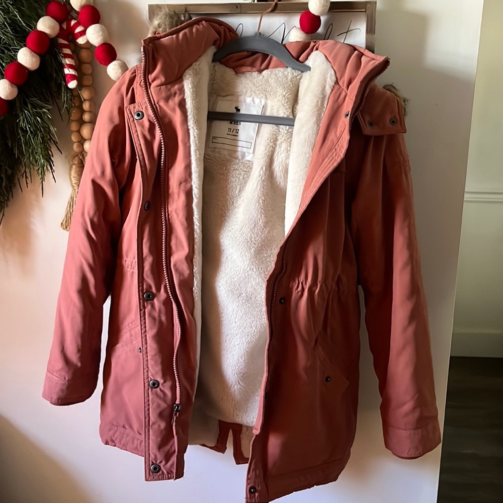 Abercrombie Hooded Fur Lined Coat